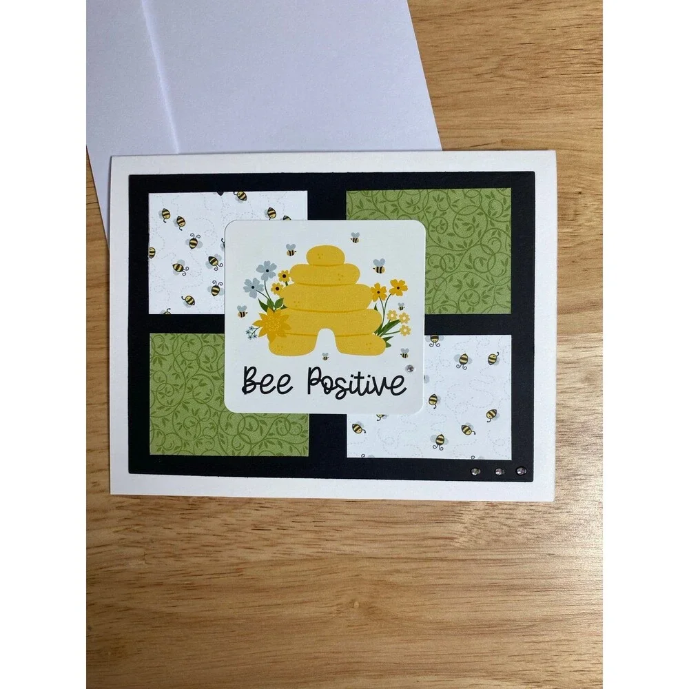 Bee & Honey Greeting Card - Handmade A2 Card – All Occasion Blank Card